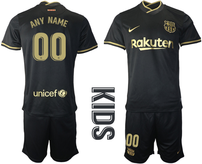 Youth 2020-2021 club Barcelona away customized black Soccer Jerseys->customized soccer jersey->Custom Jersey